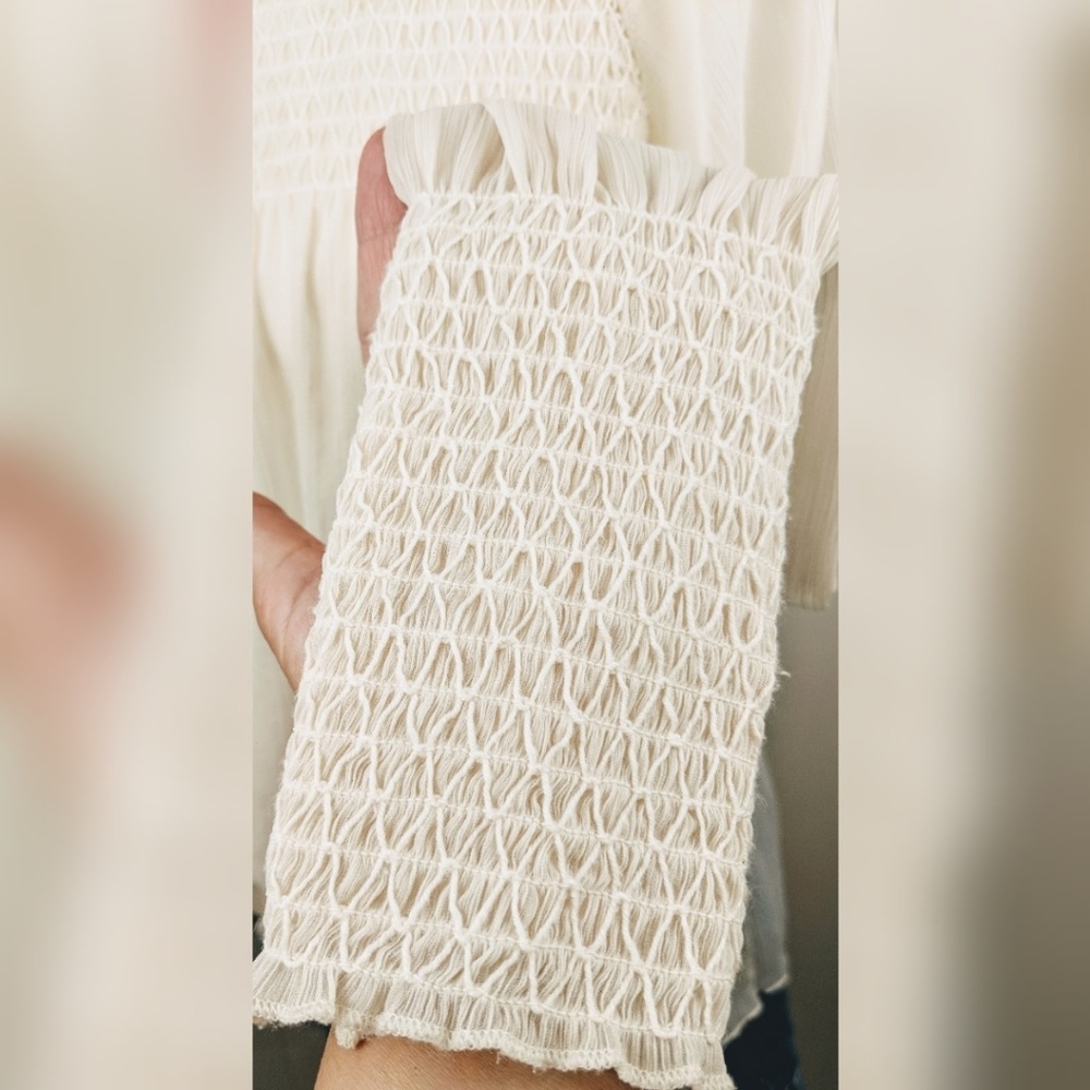 Zara Basic Collection Ivory Boho Blouse, S - Picture 4 of 6